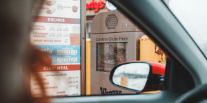 Ordering at fast food restaurant