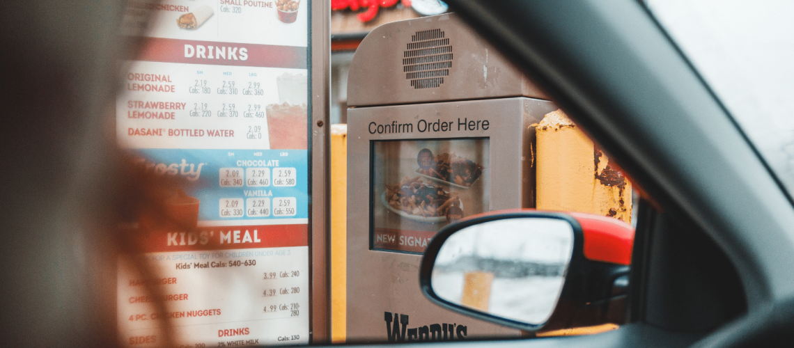 Ordering at fast food restaurant
